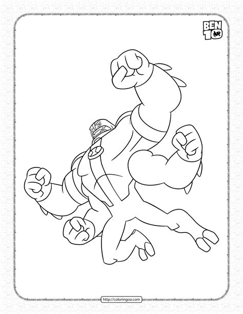 Ben 10 Four Arms Coloring Pages