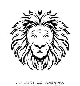 Lion Head Face Logo Silhouette Black Stock Vector (Royalty Free ...