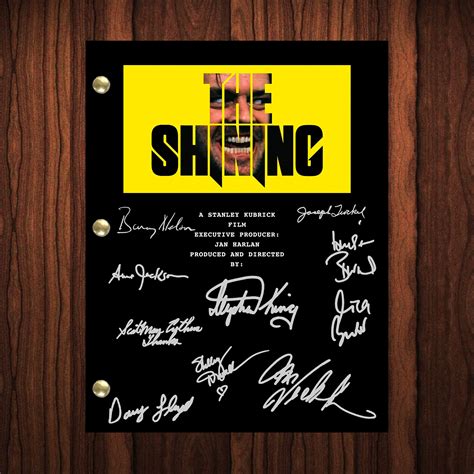 The Shining Signed Autographed Script Full Screenplay Full | Etsy