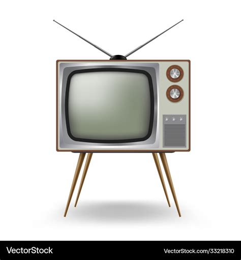 Tv old-fashioned four legged with antenna Vector Image