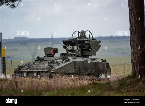 British Army Alvis Starstreak Stormer CVRT tracked armoured vehicle on ...