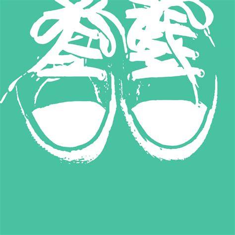 Converse Sneakers Art Print, Green Classic Chuck Taylors Vector Stencil Image. Nostalgic Shoes ...