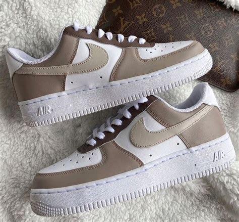 Beige Air Force Shadow Customs | THE CUSTOM MOVEMENT | Brown nike shoes ...