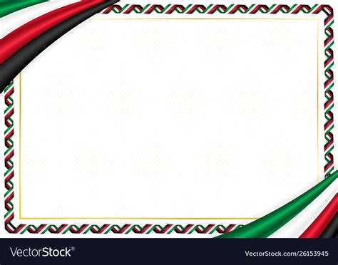 Border made with kuwait national colors Royalty Free Vector