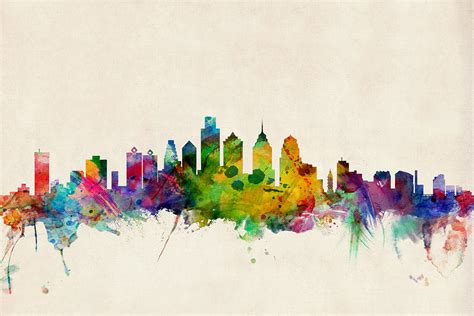 Philadelphia Skyline Digital Art by Michael Tompsett