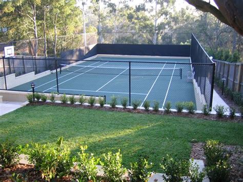 recessed court | Tennis court, Tennis court design, Court