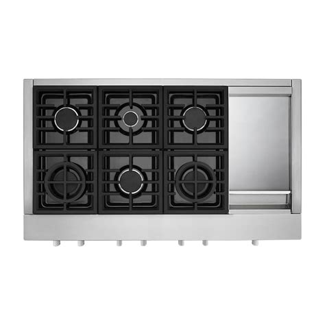 KitchenAid 48-in 6 Burners Stainless Steel Gas Cooktop in the Gas ...