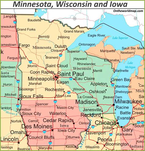 Iowa Minnesota Border Map - Map Of Farmland Cave