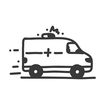 Ambulance Line Icon Sketch And Doodle Design Pixel Perfect Editable ...