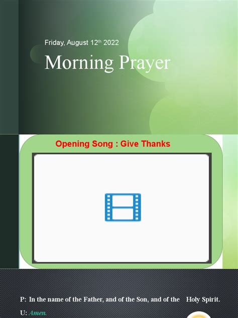 Morning Prayer | PDF | Lord's Prayer | Jesus