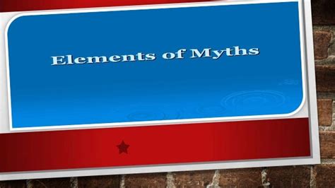 Elements of Greek Myths