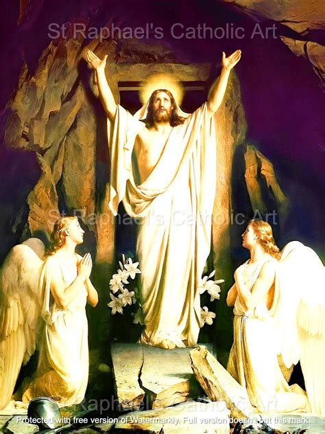 Jesus Resurrection Easter Christ is Risen Alleluia Catholic Christian ...