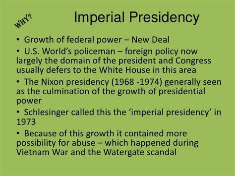 Imperial presidency v imperilled