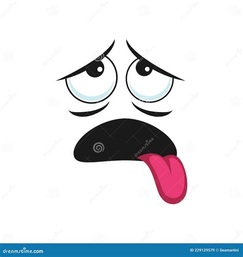 Cartoon Exhausted Face Vector Upset or Tired Emoji Stock Vector - Illustration of upset, facial ...