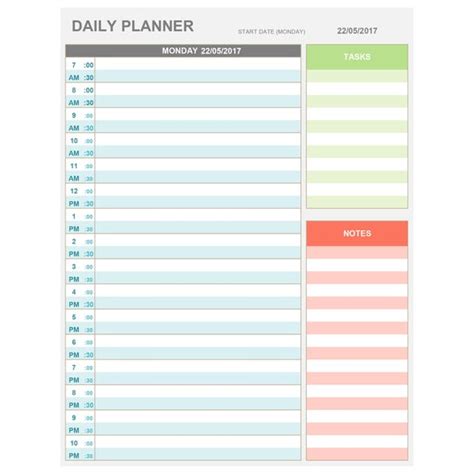 EXCEL Daily Hourly Planner Printable & Editable. Daily Planner - Etsy