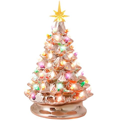 15" Ceramic Christmas Tree, Lighted Vintage Ceramic Tree with ...