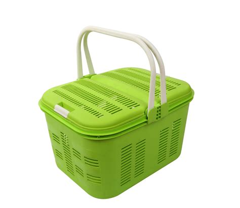 Picnic Basket with Double Lid - Light Green - Mambos Online Store