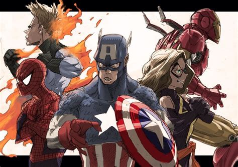 Manga artist Kohei Horikoshi draws some marvel characters : Marvel