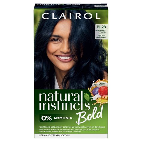 Clairol Natural Instincts Bold, Permanent Hair Color, BL28 Blue Black ...