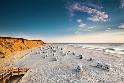 Beach Baskets, Red Cliff, Kampen, Sylt Island, North Frisian Islands, Schleswig-holstein ...