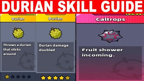 Survivor.io Durian Skill Full Guide - 1 to 5 Stars Damage Test Comparison with Caltrops Evo ...