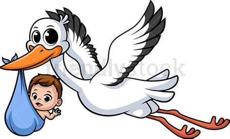 Stork Carrying Baby Cartoon Clipart Vector FriendlyStock | atelier-yuwa.ciao.jp