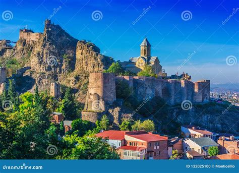 View of Narikala Fortress in Tbilisi, the Capital Georgia Stock Photo - Image of sunset ...