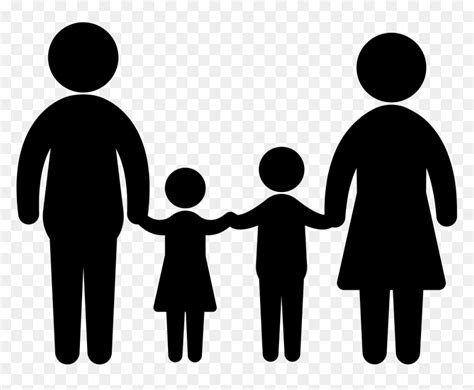 Clip Art Parent Child Clipart - Silhouette Family Cartoon Png, Transparent Png - vhv