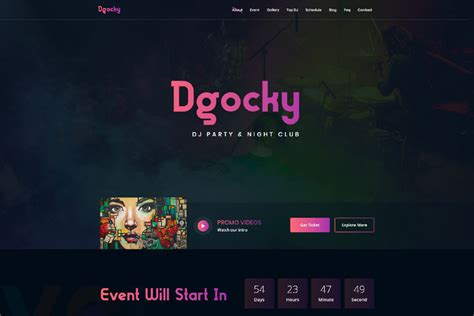 Dgocky – DJ Party & Night Club HTML Template