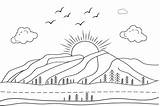 Mountains And Lakes Coloring Pages sketch template