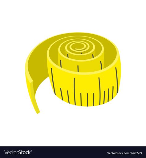 Measuring tape cartoon icon Royalty Free Vector Image