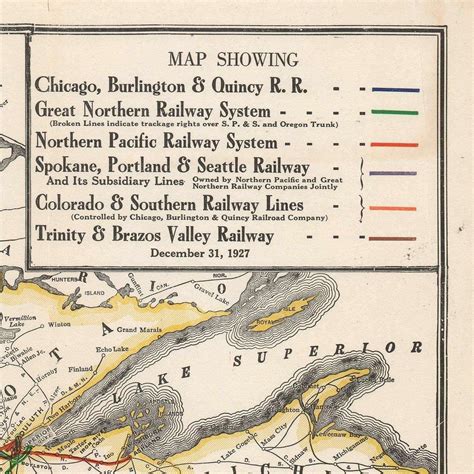 Old Railroad Map of the Western United States 1927 Fine - Etsy