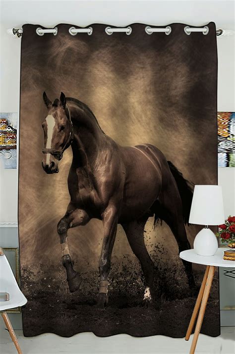 ZKGK Running Horse Window Curtain Drapery/Panels/Treatment For Living Room Bedroom Kids Rooms ...