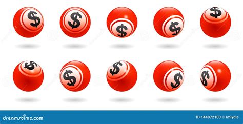 Vector Floating Red Dollar Sign Balls in Different Angle with Shadow Stock Illustration ...