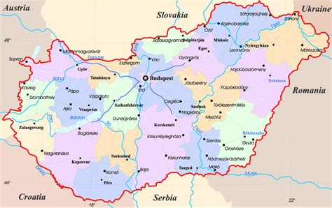 Hungary Map In English