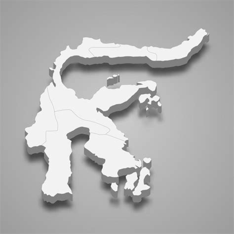 3d isometric map of Sulawesi is a island of Indonesia 8367773 Vector Art at Vecteezy