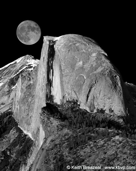 Yosemite Moonrise at Half Dome © Keith Breazeal | Black and white landscape, Ansel adams, Black ...