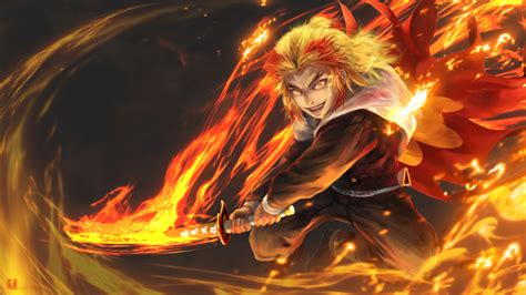 1366x768 Resolution Cool Kyojuro Rengoku HD Demon Slayer 1366x768 ...