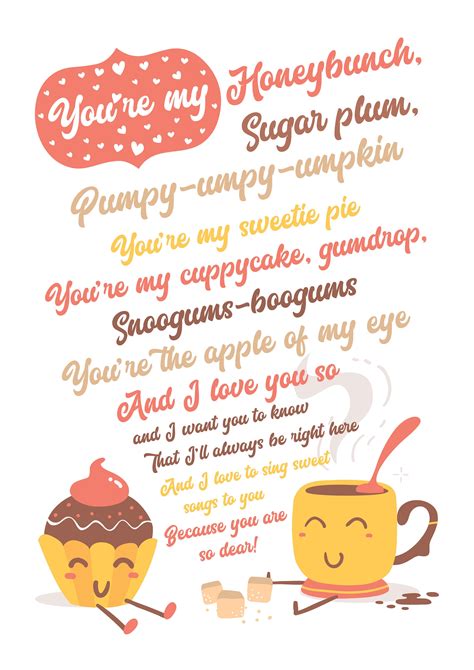 Cuppy Cake Song Lyrics Printable Poster A3 A4 A5 Gold & - Etsy UK