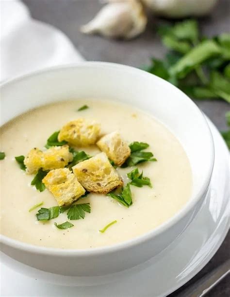 Austrian Garlic Soup With Croutons - Lavender & Macarons