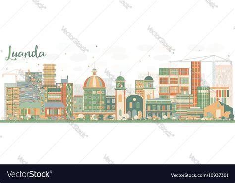 Abstract luanda skyline with color buildings Vector Image