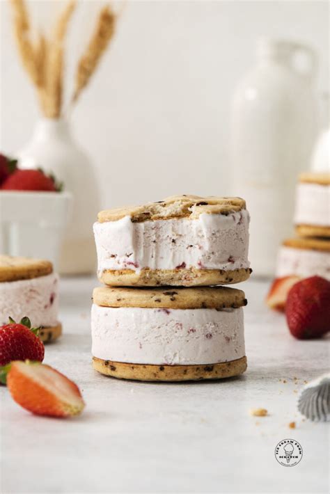 Easy Strawberry Ice Cream Sandwiches - Ice Cream From Scratch