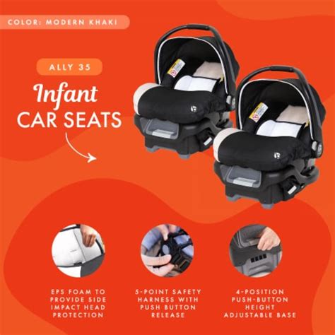 BabyTrend Ally 35 Newborn Baby Infant Car Seat Travel System with Cover ...