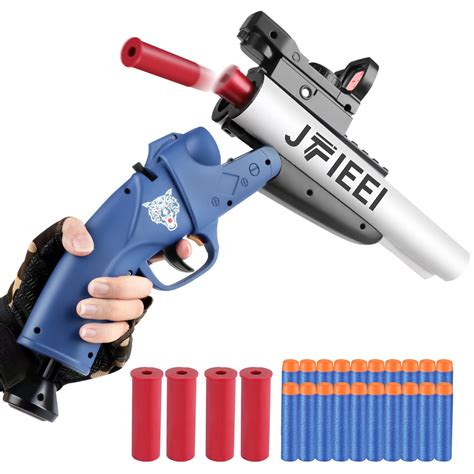 Buy JFIEEI Double Barrel Shell Ejecting Toy Nerf Soft Bullet Toy ...