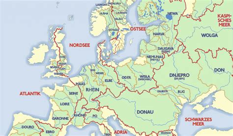 Physical Map Of Europe Rivers and Mountains Rivers Maps and atlases ...