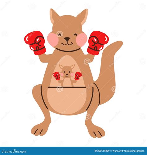 Vector Illustration of Kangaroo Boxing Cartoon Stock Vector - Illustration of isolated ...