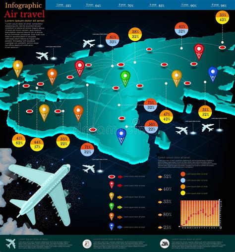 Flight Map of Planes with Point Destination in Europe Stock Vector ...