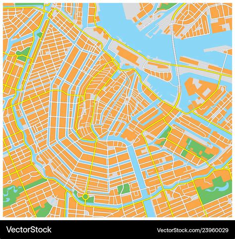 Amsterdam city map Royalty Free Vector Image - VectorStock