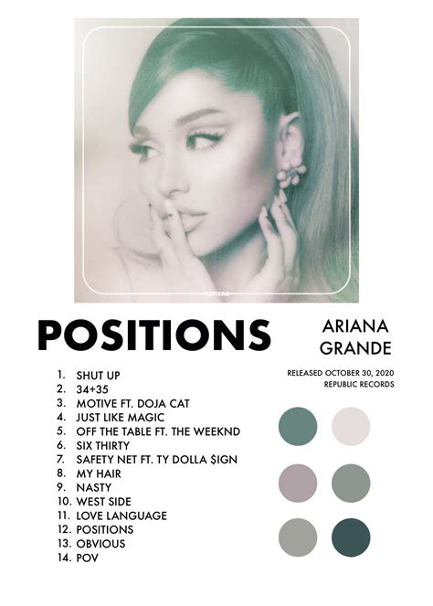 Ariana Grande Positions Album Art with Circle colors | Etsy