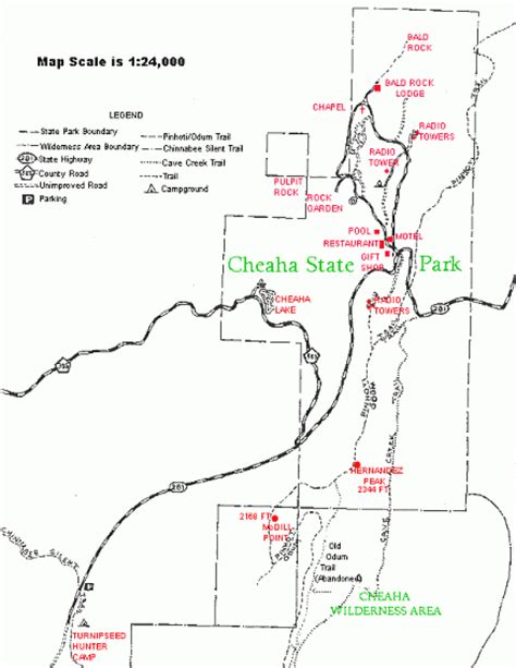 Cheaha State Park Trail Map - Printable Map